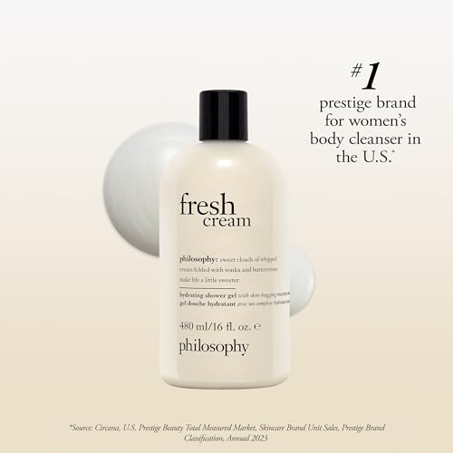 philosophy fresh cream shower gel - with notes of vanilla, heliotrope & tonka bean - 16 fl oz