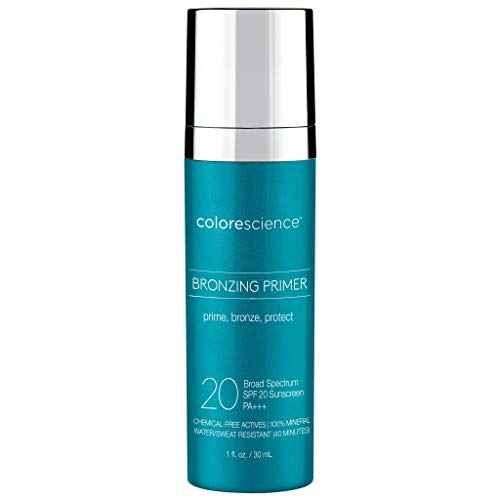Colorescience Bronzing Primer SPF 20, Water Resistant Mineral Sunscreen, Broad Spectrum SPF 20 UVA/UVB Skin Protection, 1 Fl Oz (Pack of 1)