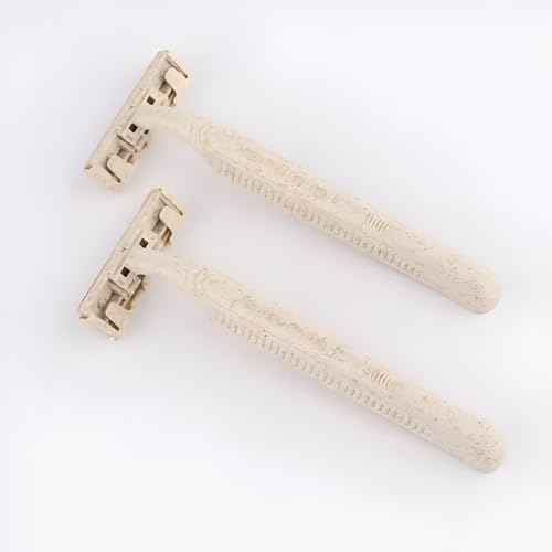 Disposable Razors Bulk for Men & Women ? Twin Blade Unisex Shavers ? Eco-Friendly, Biodegradable, Non-Toxic, Made from Recycled Wheat Straw 200 Count (Pack of 4)