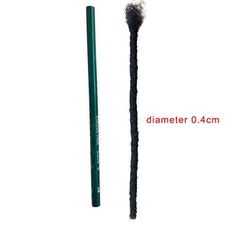 100% Human Hair Dreadlocks Extension Handmade Locs Small Size(diameter 0.4cm) 14inch 40 Strands/pack Natural Black #1B