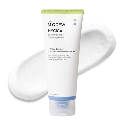 HYCICA Soothing Gentle Cleansing Foam | Low pH 5.5 Cleanser for Sensitive Skin, Calming Hydrating Cica Face Wash & Barrier Care, Centella, Ultra-Low Molecular HA, Korean Skincare, 5.07 fl oz
