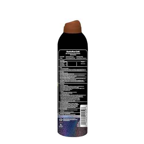 Australian Gold SPF 30 Continuous Sunscreen Spray with Instant Bronzer & Shimmer, 6 oz, Broad Spectrum UVA/UVB Protection, Water Resistant Scented Spray Sunscreen, Cocoa Dreams Fragrance