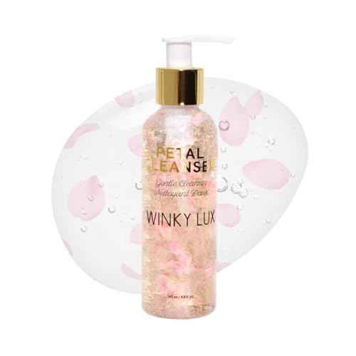 Winky Lux Petal Cleanser, Gentle Daily Facial Cleanser, Rose Water Facial Wash, Makeup Remover, Glycerin & Vitamin C Face Wash Brightens and Balances Dry Sensitive Skin