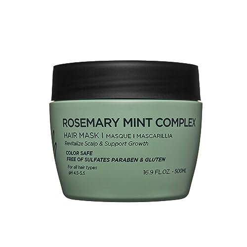 Luseta Rosemary Mint Hair Mask for Dry Damaged Hair Strengthening Hair Treatment for Thinning Hair Deep Nourishment for Split Ends, and Breakage Color Safe for All Hair Type 16.9oz
