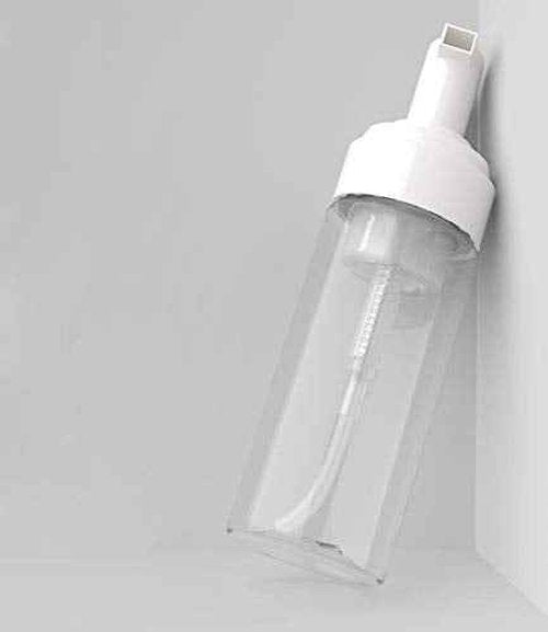 2Pcs 100ML 3.5OZ Refillable Clear Plastic Foaming Pump Dispenser Empty Foamer Bottle Travel Toiletries Bottle Cosmetic Container Jar Vial for Shampoo Body Wash and More
