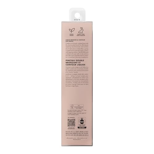 e.l.f. Liquid Bronzer & Contour Duo Brush, Silky Highly Pigmented Formula with Dual-ended Makeup Brush, Synthetic Bristles, 100% Vegan and Cruelty-Free