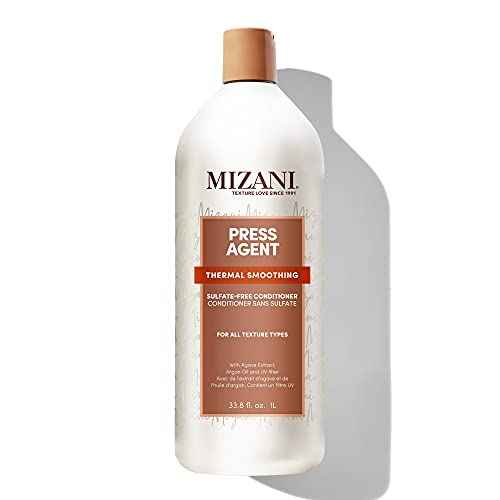 Mizani Press Agent Sulfate-Free Conditioner - Detangles Hair For Heat Styling, Blowout & Silk Press and Seals Hair From Humidity, Thermal Smoothing With Argan Oil