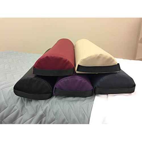 NRG Jumbo Half Round Bolster - Extra Large Massage Table and Spa Bed Pillow Cushion - Positioning Bolster with Carrying Strap - CFC Free Foam, PVC Free Vinyl Cover - 8 x 4 x 26 Inches - Color: Black