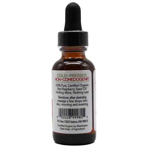 Berry Beautiful Certified Organic Red Raspberry Seed Oil - Cold-pressed from US grown raspberries (1 fl oz)