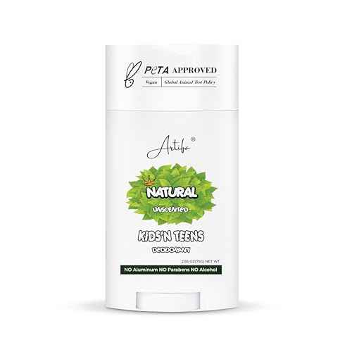 Natural Deodorant for kids and teens, Aluminum FREE, Paraben FREE, Alcohol FREE, Cruelty FREE, for Boys and Girls, 2.65 oz (75 g)
