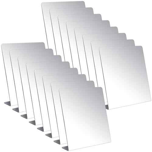 Amyhill 16 Pcs Counter Top Mirror Freestanding Mirror Single Sided Acrylic Desk Glass for Tabletop Bedroom, Office, Bathroom, Dorm, Home (8.5 x 11 Inch)