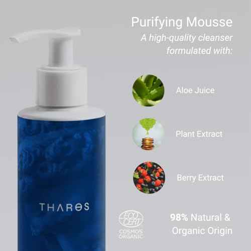 THAROS Men¡¯s Face Wash & Daily Facial Cleanser, Prevents Breakouts, Natural Anti-Aging Face Wash for Men, 6.4 fl.oz, Vegan, For Oily & Acne-Prone Skin