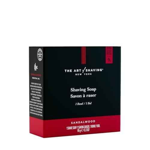 The Art of Shaving Shaving Soap Set - Shave Soap Refill with Wood Shaving Bowl, Protects Against Irritation, Sandalwood, 3.3 Ounce