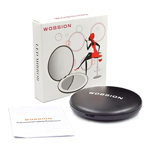 wobsion 10X Magnifying Tabletop Mirror, 4 Inch Round, Glass, ABS