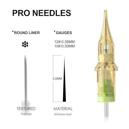 Tattoo Gun Kit for Beginners, Rotary Pen with Power Supply, Professional Ink Kit, Switch & Pigment, Light Tattoo Gun 6 Pcs Cartridge Needles, Complete Starter Set (Black)