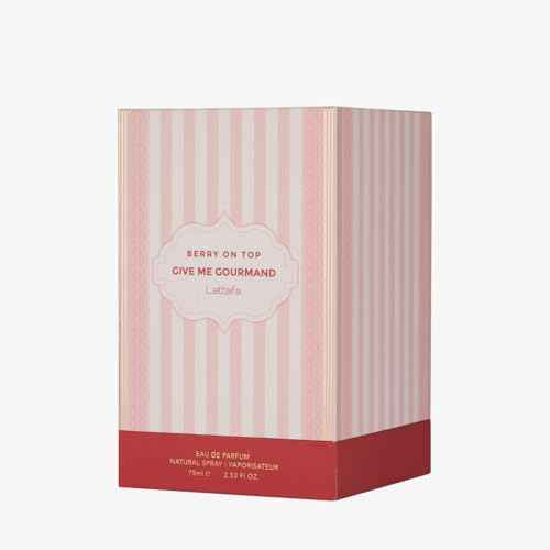 Lattafa Berry On Top Eau de Parfum, Give Me Gourmand Collection, Fruity Berry & Vanilla Cream Scent, Spray Form, 75ml