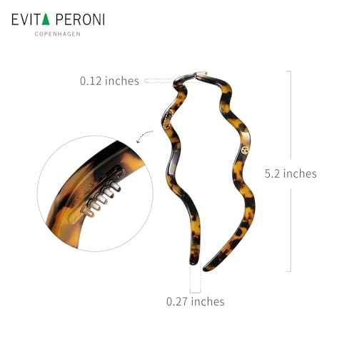 EVITA PERONI Wavy Glasses Headband Hair Band Designed for Eyewear, Comfortable Headbands for Women Fashion Thin Headbands Non Slip No Pressure, No Headache-Tortoise