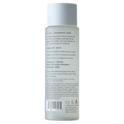 Versed Skin Soothe Hydrating Milky Toner for Face - Nourishing Coconut Water with Algae & Bamboo Extracts - Facial Toner Gently Tones, Hydrates & Helps Restore Skin¡¯s Natural pH Balance (4 fl oz)