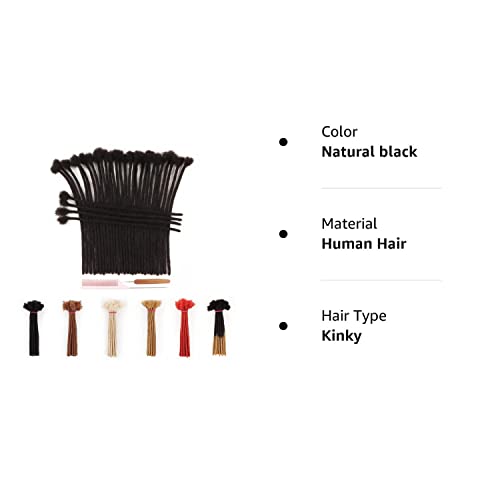 Orientfashion Human Hair Dreadlock Extensions,Locs Extensions Human Hair Regular Loc Extensions Human Hair,Human Hair Locs For Women/Men,Natural black can be bleached and dyed (12inch 0.6cm 20locs,1b)