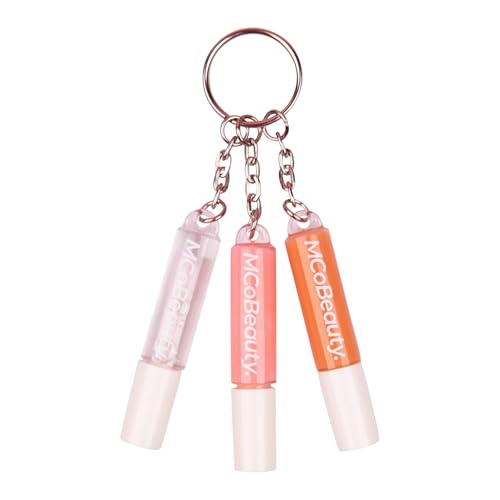 MCoBeauty - Lip Gloss Trio - 3-in-1 Gloss Keyring with Three Shades for On-the-Go Hydration & Shine - Vegan, Cruelty-Free Lip Makeup - Stocking Stuffers for Teen Girls and Women, Christmas Gifts
