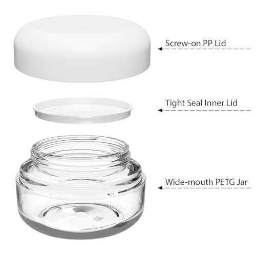 Travel Size Containers for Toiletries, 1 OZ BPA Free, TSA Approved Cosmetic Jars for Face Hand Body Creams Lotions, with Waterproof Labels and 2 Mini Spatulas for Gift (4 Pack)