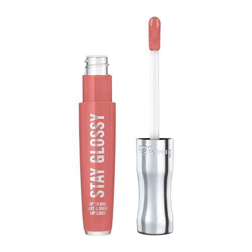 Rimmel London Stay Glossy, 470 Perfect Peony, Lip Gloss, Non-Sticky, Color and Shine, Up To 6-Hour Wear, Precise Applicator, 0.18oz