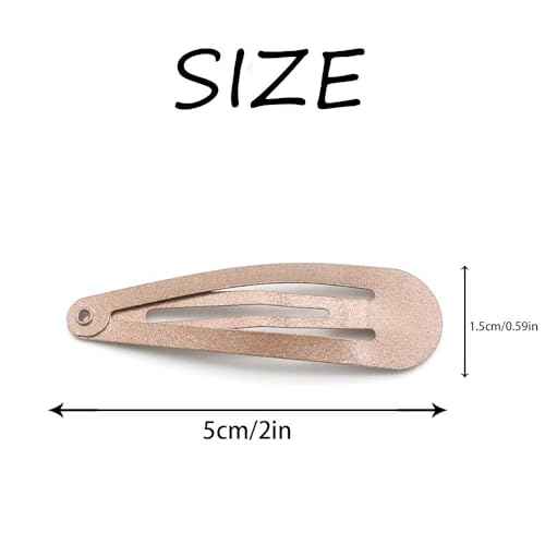 Dofash 5CM/2IN Snap Hair Clips for Styling Sectioning, Barrettes for Fine Hair, Metal Clips 12 Count, Light Brown+Dark Brown