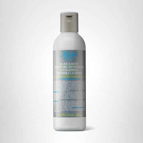 Kiehl's Rare Earth Deep Pore Minimizing & Polishing Powder Cleanser, Face Wash for Oily Skin, Refines Skin Texture, Reduces Excess Oil, with Amazonian White Clay & Alpha Hydroxy Acids - 3.5 fl oz