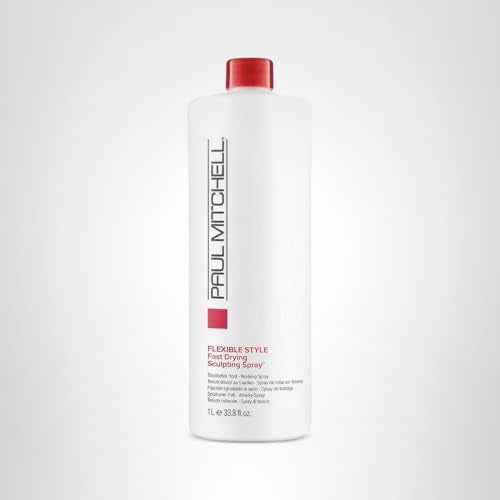 Paul Mitchell Fast Drying Sculpting Hairspray, Flexible Hold, Buildable Body + Shine, For All Hair Types, 33.8 fl oz