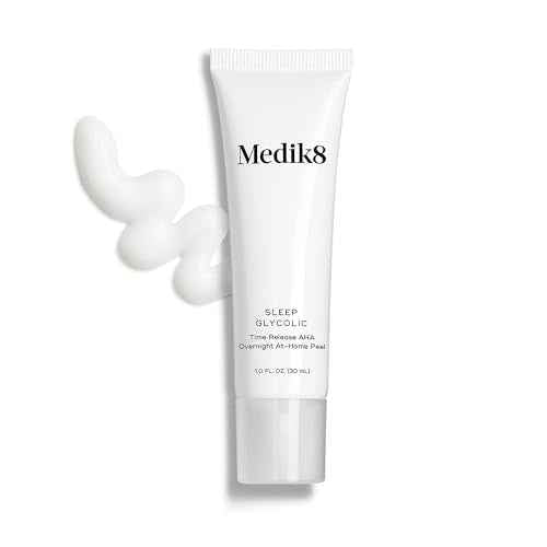 Medik8 Sleep Glycolic - Exfoliating Glycolic Acid At Home Face Peel - Night Cream for Face - Night Peel with Glycerin and Korean Clover - 1.0 oz