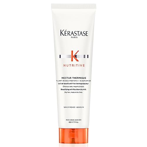 Kerastase Nectar Thermique Heat Protecting Cream - Anti-Frizz, Softness & Shine, Heat Protection, With Niacinamide, For Medium to Thick Dry Hair