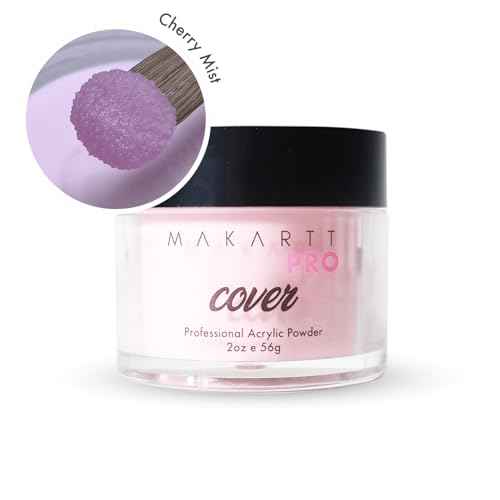 MakarttPro Acrylic Powder - 56g/2oz Nail Cover for Extension, Perfect for Professional Private Nail Technicians - Color: Cherry Mist
