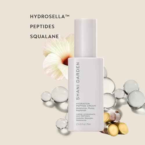 Shani Darden Hydration Peptide Cream, Oil-Free Face Moisturizer with Peptides, Squalane, Niacinamide & Ceramides for Normal to Dry Skin, Up to 72 Hours of Hydration Without Clogging Pores, 2.5 fl oz