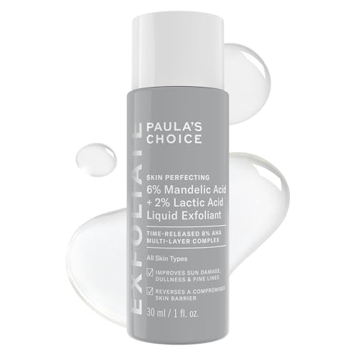 Paula¡¯s Choice 6% Mandelic Acid + 2% Lactic Acid Exfoliant, Gentle Daily AHA Exfoliation for Discoloration, Bumpy Texture & Radiance, for Sensitive Skin, Fragrance-Free