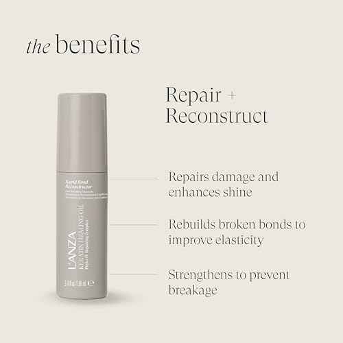 L'ANZA Rapid Bond Reconstructor - Keratin Healing Oil Hair Care Bond Restore Treatment, Phyto IV Complex Hair Repair Treatment for Damaged Hair & Dry Hair, Vegan Hair Split End Repair Serum (3.1Fl Oz)