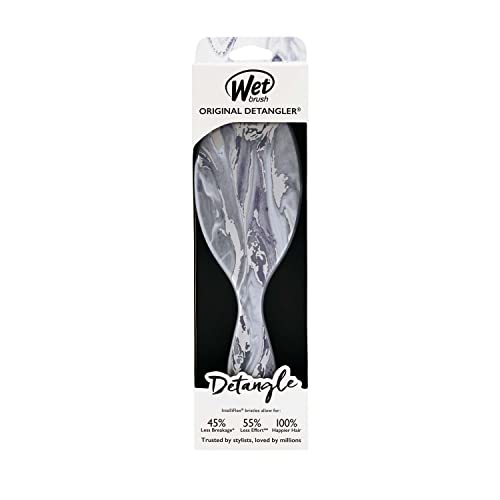 Wet Brush Original Detangler Hair Brush - Silver (Metallic Marble) - All Hair Types - Ultra-Soft IntelliFlex Bristles Glide Through Tangles with Ease - Pain-Free Comb for Men, Women, Boys and Girls