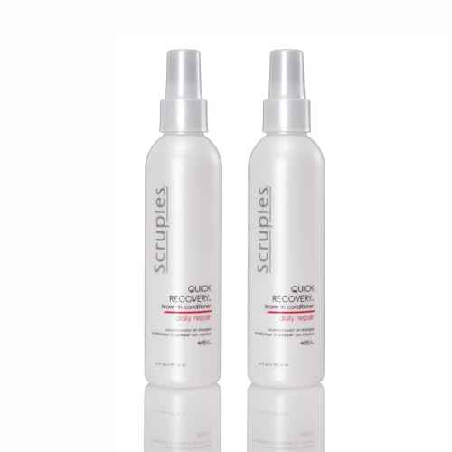 Scruples Quick Recovery Leave In Conditioner - Detangling Spray & Heat Protectant to Condition + Protect Hair - Damaged Hair Repair, 6 oz (Pack of 2)