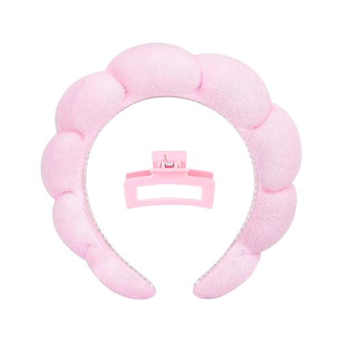 ETVOL Skincare Headband for Washing Face,Sponge Terry Cloth Spa Headband for Makeup Remove Shower Hair Accessories with Claws set Headbands for Women Girl