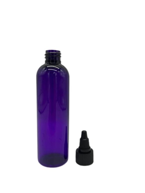 Natural Farms 4 oz Purple Cosmo Plastic Bottles -12 Pack Empty Bottle Refillable - BPA Free - Essential Oils - Aromatherapy | Black Twist Top Cap - Made in the USA