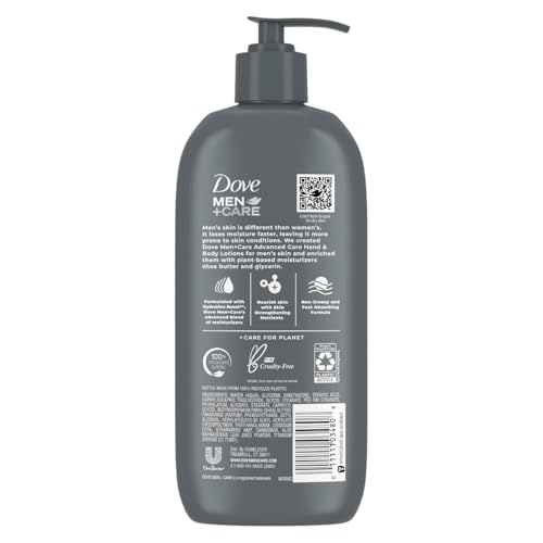 Dove Hand & Body Lotion, Men+Care Value Pack ? Sensitive Skin Comfort Formula with Shea Butter & Aloe Vera, Calming Lotion for Dry Skin, 13.5 Fl Oz (Pack of 2)
