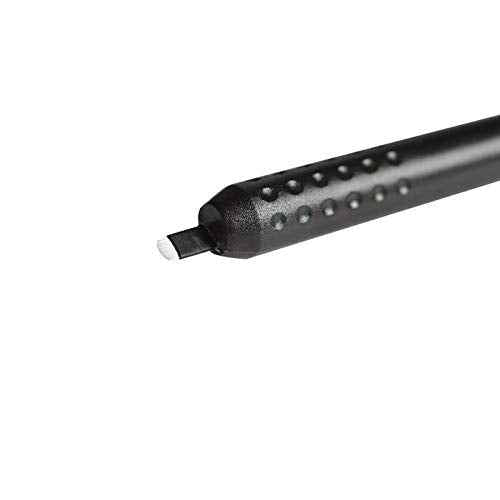 PACK OF 10 - Mellie Microblading Disposable Microblading Pen with Pigment Sponge Disposable Tool For Creating Eyebrows Microblading Supplies (Black, U18 NANO .15mm)