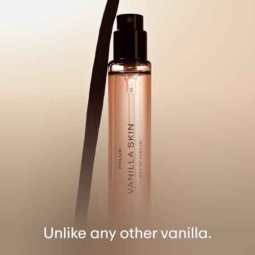 PHLUR Vanilla Skin Eau de Parfum - Travel Size Perfume Fragrance - Vanilla Perfume with Pink Pepper, Cashmere Wood & Sandalwood (9.5mL)
