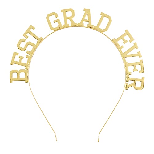 Slant Collections Gold Party Headband, On-Size Fits Most, Best Grad Ever