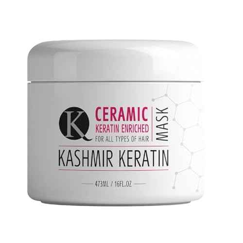 Kashmir Keratin Ceramic Hair Mask,deeply conditions dry, damaged hair, repairs with keratin, making it soft, frizz-free, hydrated, well-conditioned, and adds shine.(16 oz)