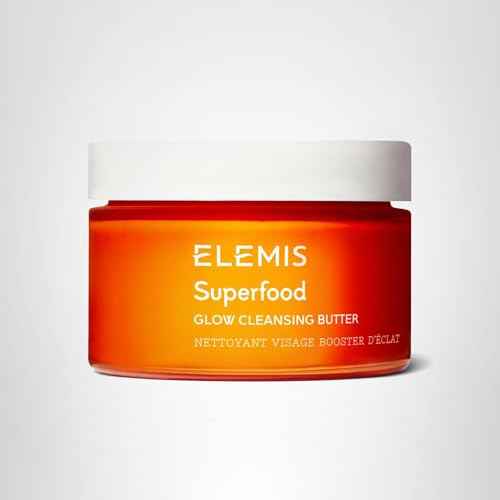 ELEMIS Superfood AHA Glow Cleansing Butter, Daily Skincare Facial Cleanser to Brighten, Nourish & Hydrate Skin, Facial Mask & Brightening Cleanser