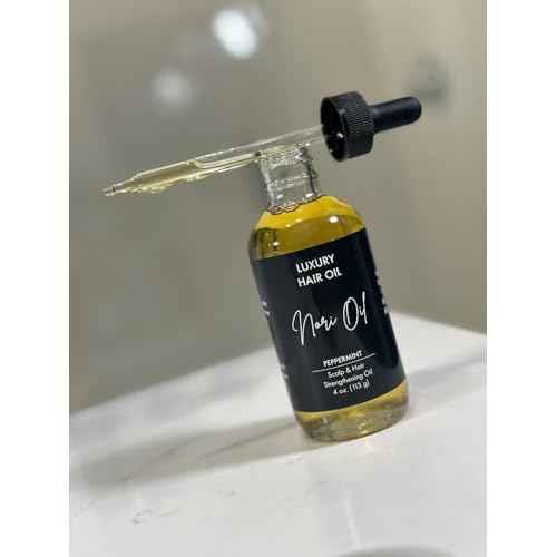 Nori Oil with 8 essential oils- cococut, olive, jamaican castro, jojoba, grapeseed, argan, almond, and peppermint to promote healty hair and scalp, 4 oz