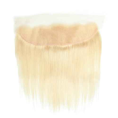 Brazilian 613 13x4 Lace Frontal Straight Honey Blonde 100% Unprocessed Human Virgin Hair Russian Blonde Ear To Ear Front Pre-Plucked Hairline Closure With Baby Hair (613 straight frontal, 20inch)