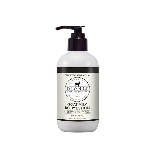 Dionis Goat Milk Skincare Body Lotion - Scented Full Size Bottle with Pump - Vitamins & Minerals Moisturize & Hydrate Dry Skin - Rich, Creamy Cruelty Free, Paraben Free Formula, 8.5 oz, Vanilla Chai