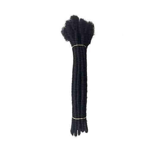 Human Hair Dreadlocks Extension Handmade Locs Small Size(diameter 0.4cm) 10inch 30 Strands/pack Natural Black #1B