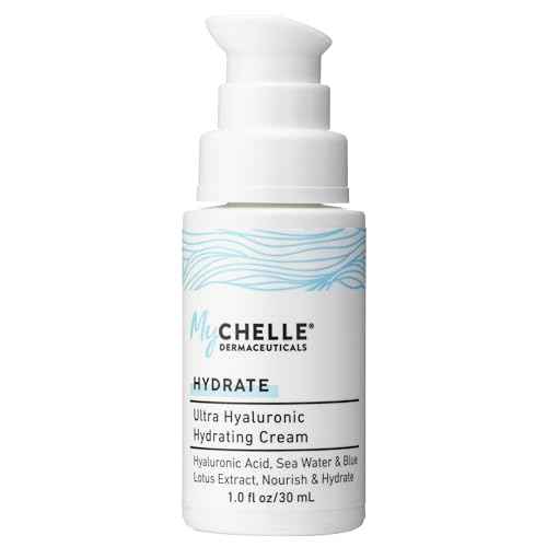 MyChelle Dermaceuticals Ultra Hyaluronic Hydrating Cream (1.0 Fl Oz) - Rich Hydration for Dry Skin with Vegan Hyaluronic Acid, Help Plump Skin and Help Reduce Appearance of Fine Lines and Wrinkles